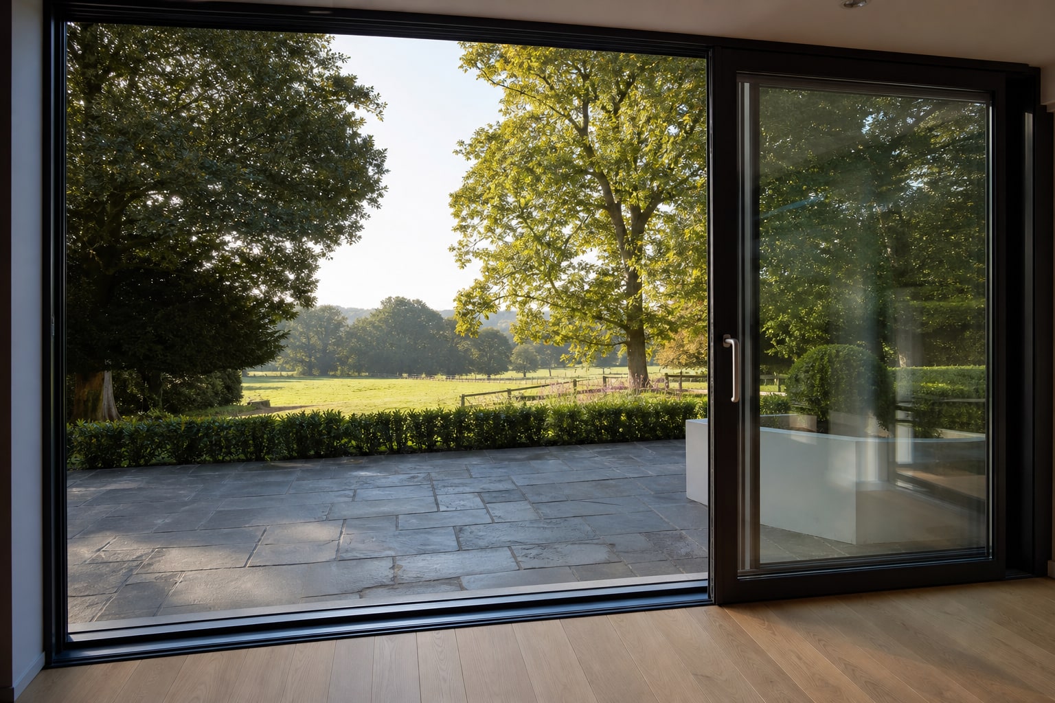 Frameless glass balustrade on a Hertfordshire staircase