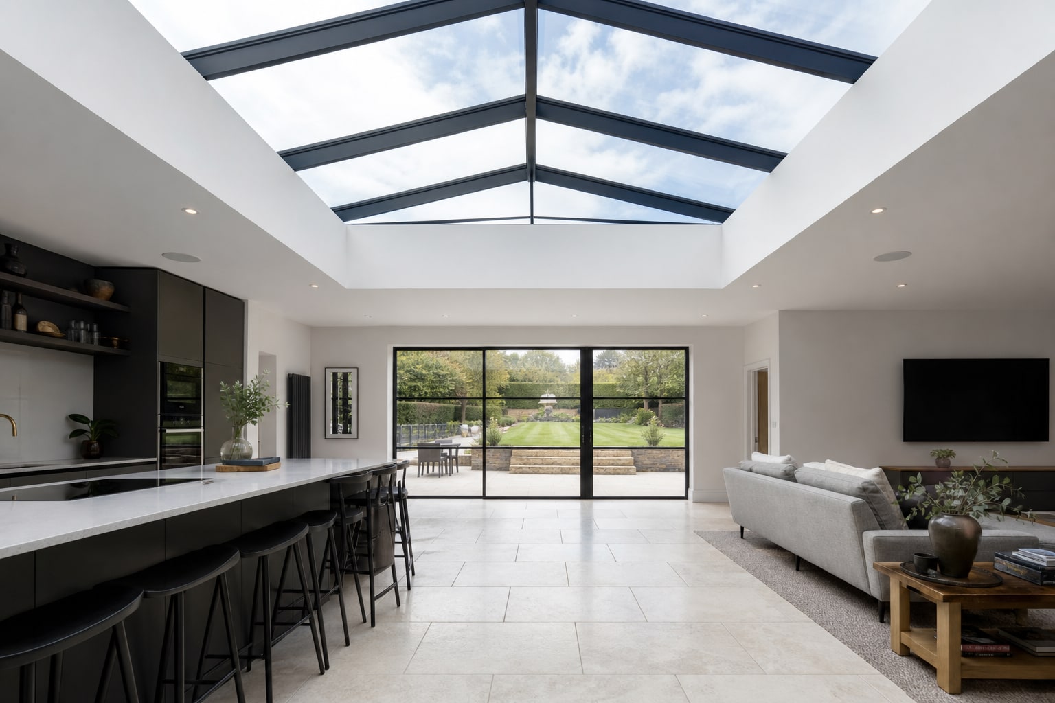 Roof lantern flooding a Watford extension with daylight