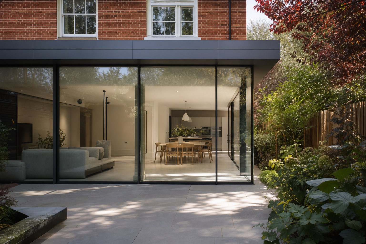 Full-height architectural glazing on a Berkhamsted extension
