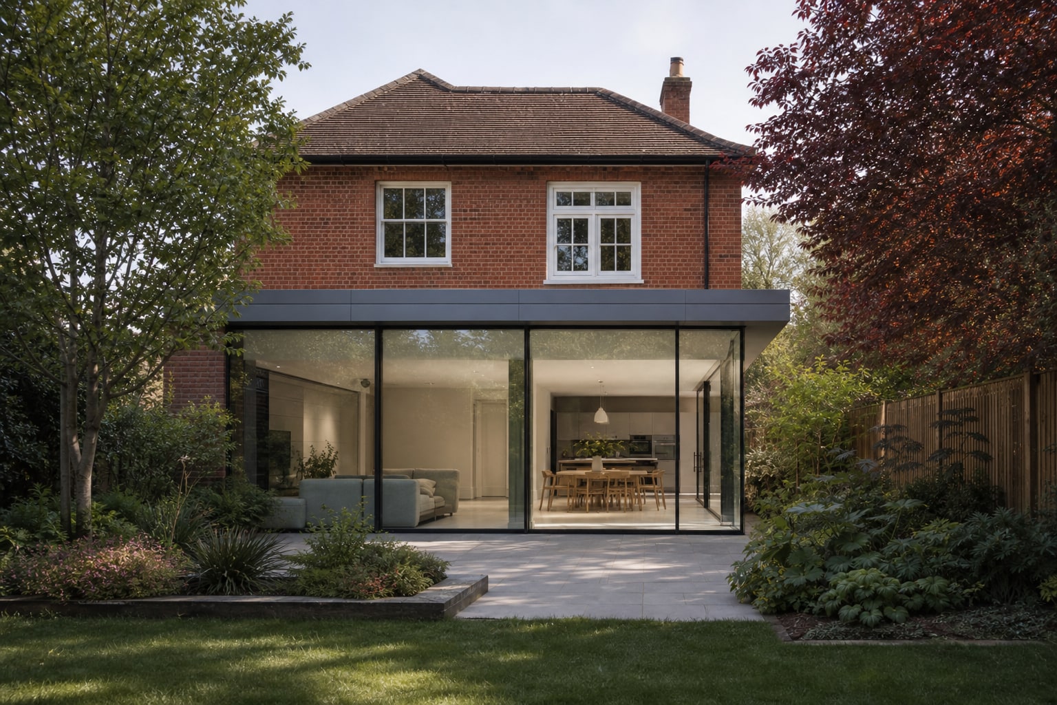 Wide exterior of the Berkhamsted glazed elevation