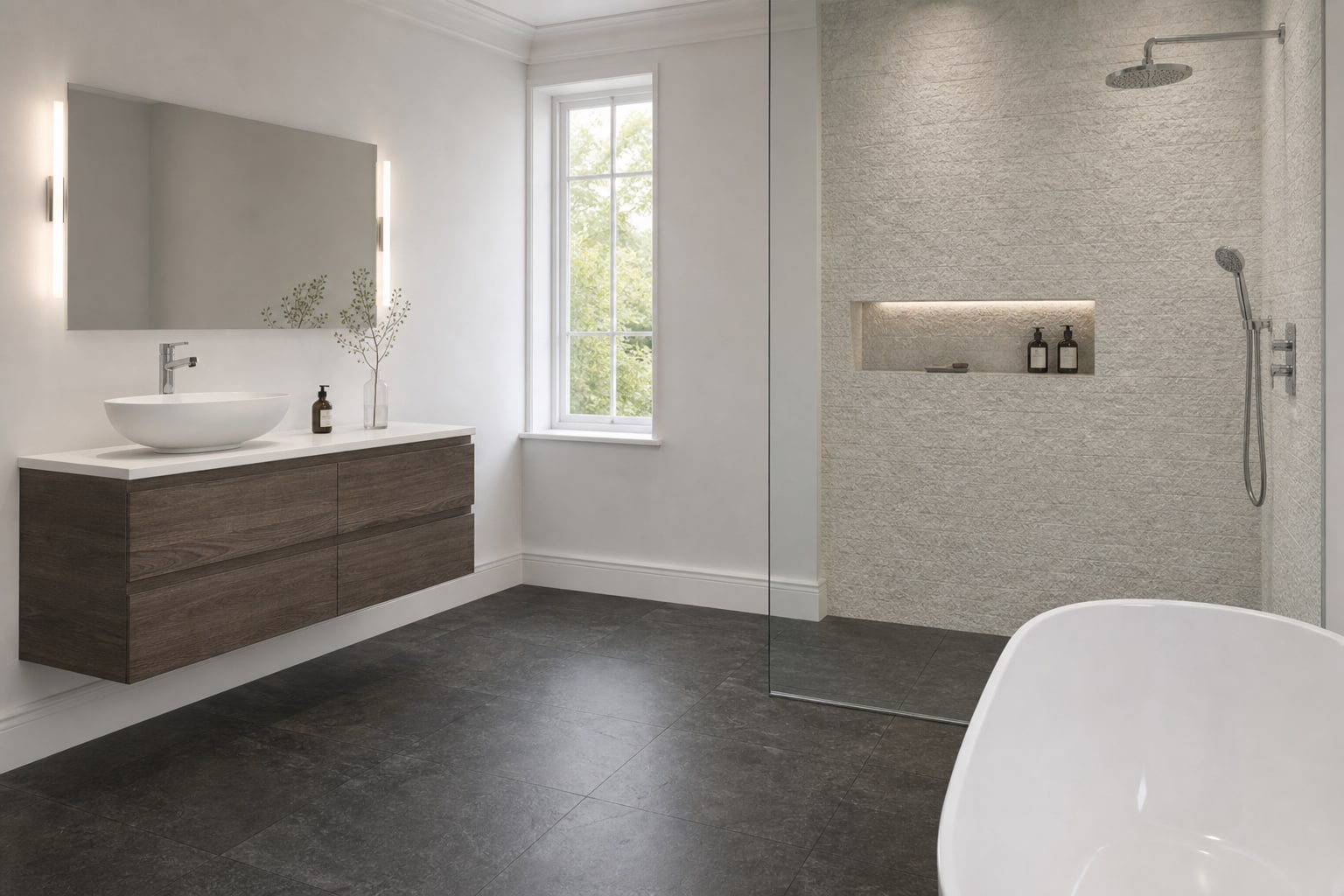 Opposite angle of the Hertford shower enclosure