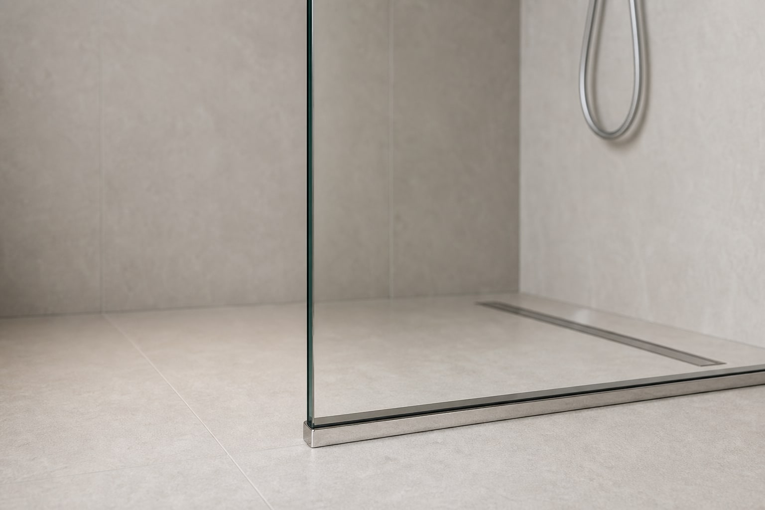 Glass edge and fitting detail