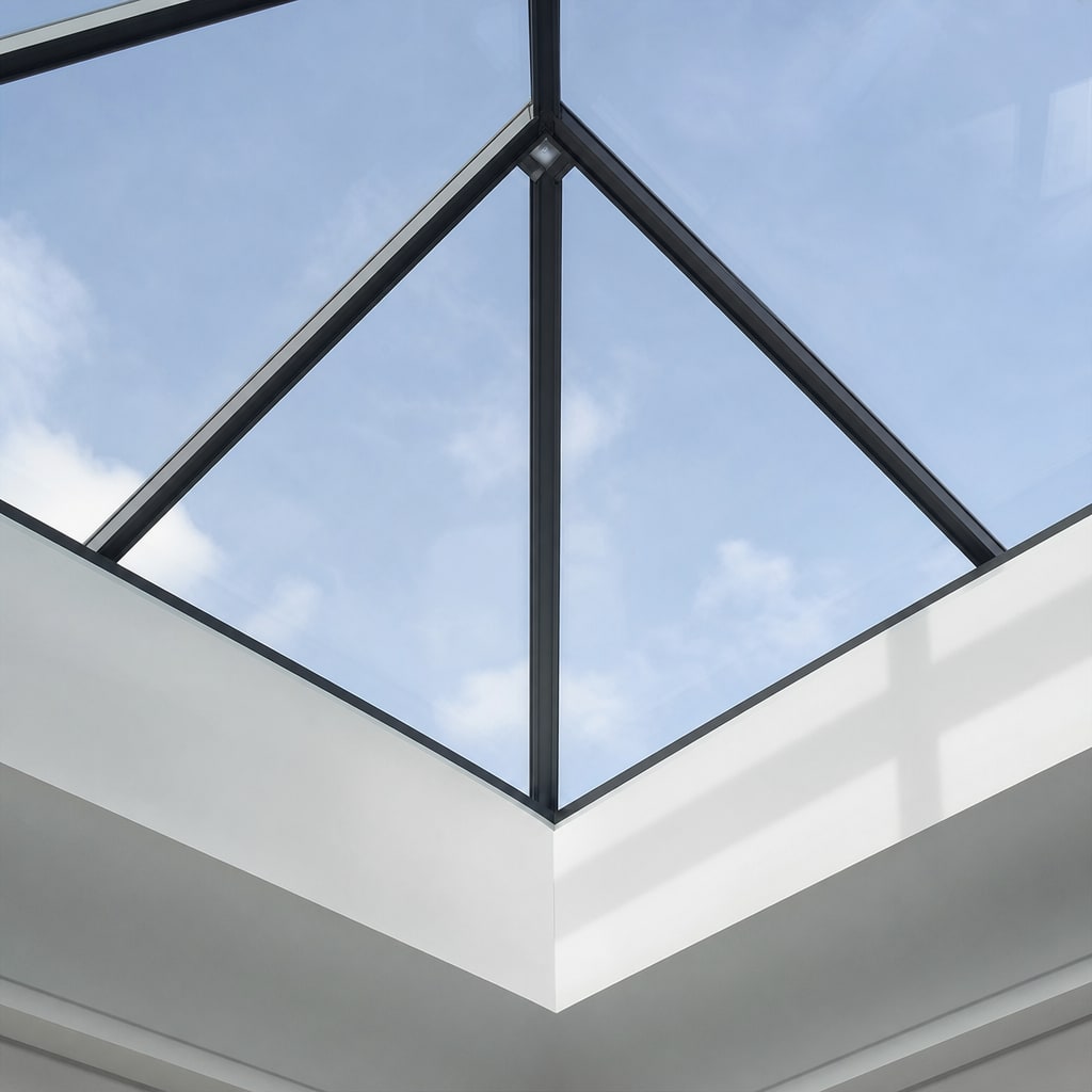 Roof lantern flooding a Hertfordshire extension with daylight